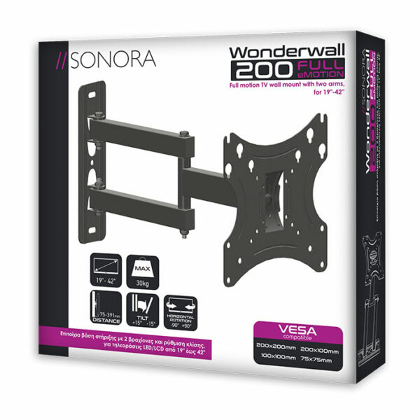 Sonora WonderWall 200 Full eMotion Επιτοίχια Βάση έως 42"