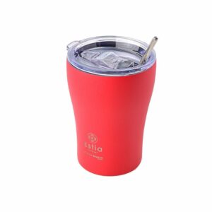Estia 01-16845 Coffee Mug Save The Aegean Ποτήρι Θερμός με Καλαμάκι Scarlet Red 350ml