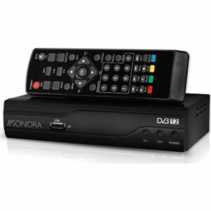 Sonora DVB T2-001 Ψηφιακός Δέκτης Mpeg-4 Full HD (1080p) με Λειτουργία PVR (Εγγραφή σε USB) Σύνδεσεις SCART / HDMI / USB