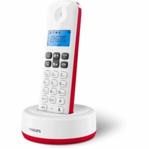 Philips D1611 Ασύρματο Τηλέφωνο με Aνοιχτή Aκρόαση Λευκό / Κόκκινο
